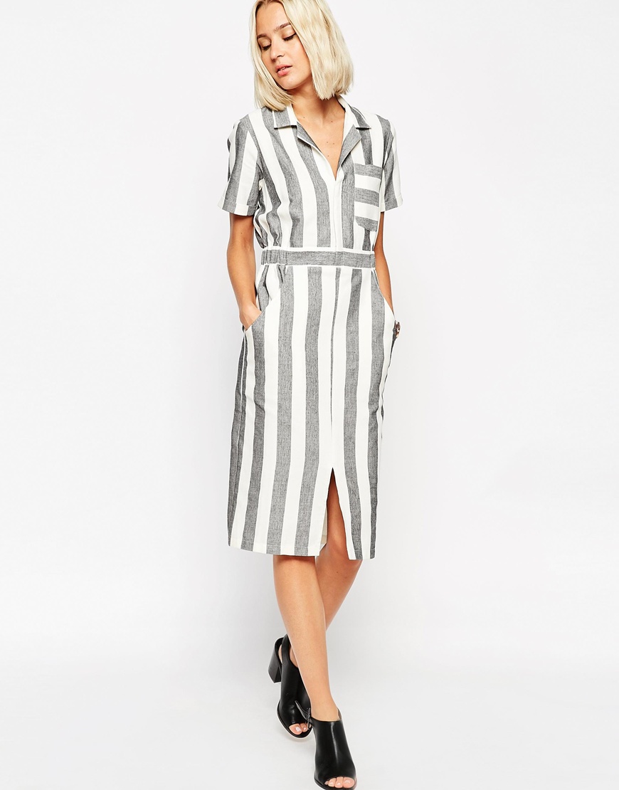 TALL Shirt Dress in Natural Fibre Stripe $82 @ ASOS.com 