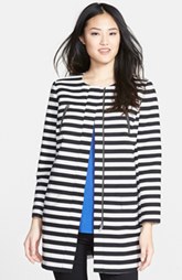 Halogen® Stripe Collarless Topper  Reg: $138 Now: $82.80 at Nordstrom.com