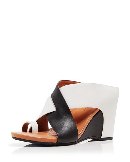 Black & White Gentle Souls Wedge Mule Sandals - Indigo $195.00 on Bloomnigdales.com