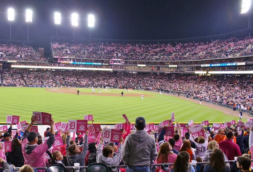 Detroit Tigers - NEW #PinkOut the Park merchandise is at the D Shop at  Comerica Park! A portion of the proceeds benefit the Barbara Ann Karmanos  Cancer Center!