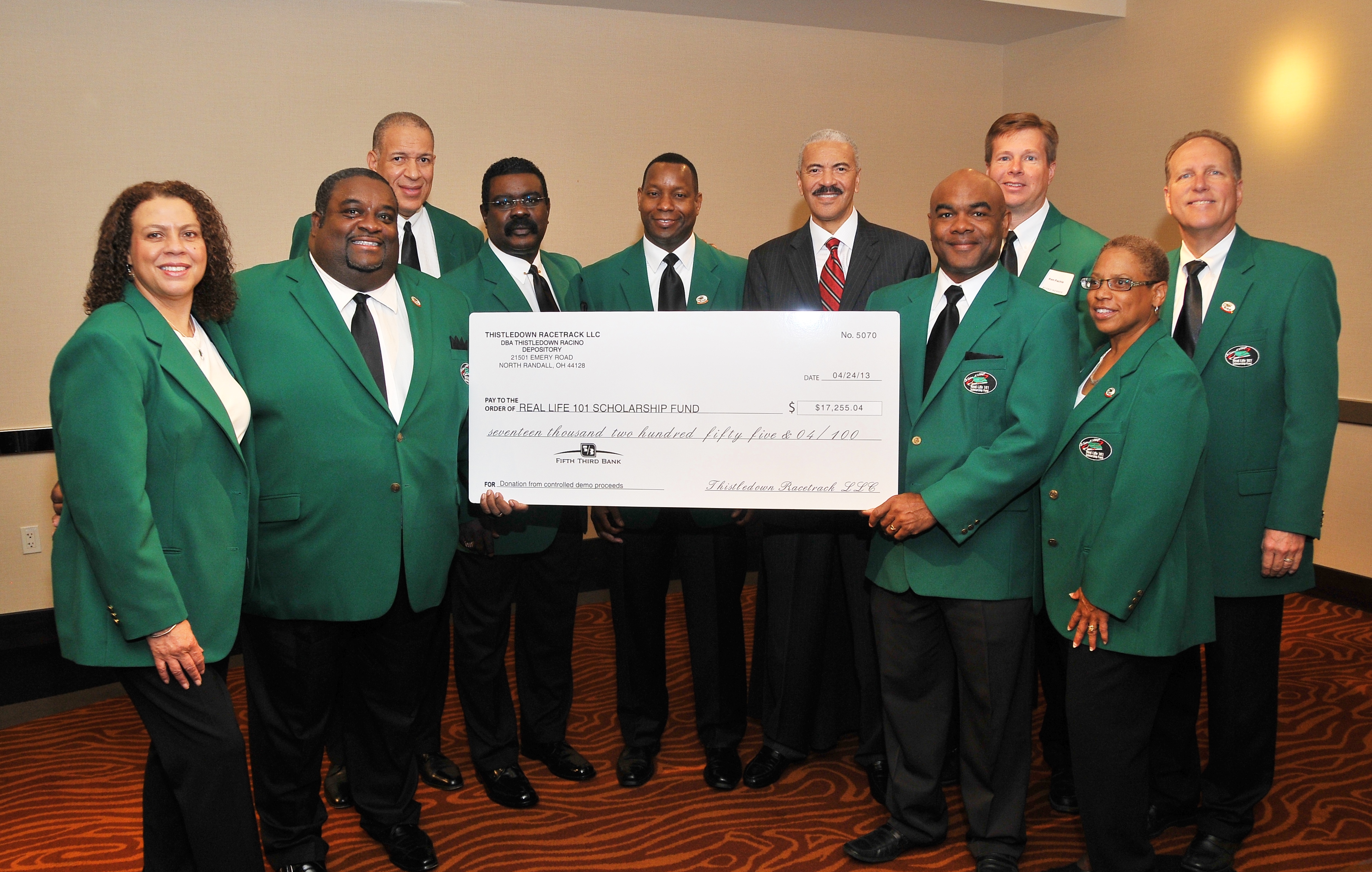 Sid Taylor & RL Board-Mentors& Huel Perkins Receiving Thistledown Contribution] (2)