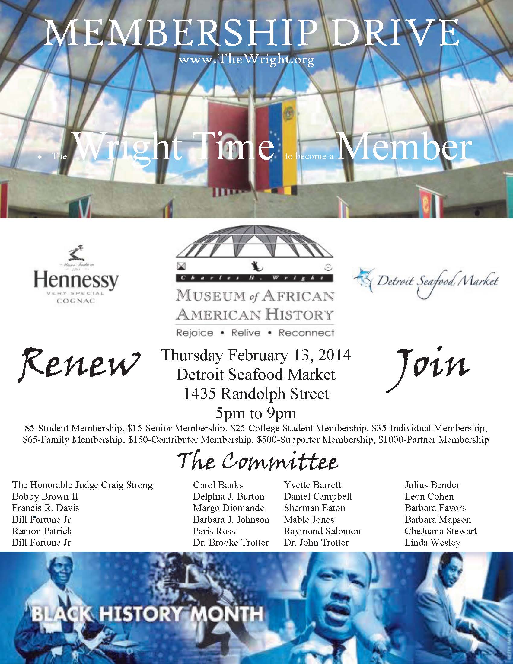 The Charles H. Wright Membership Drive Flier 2014- Seafood Market