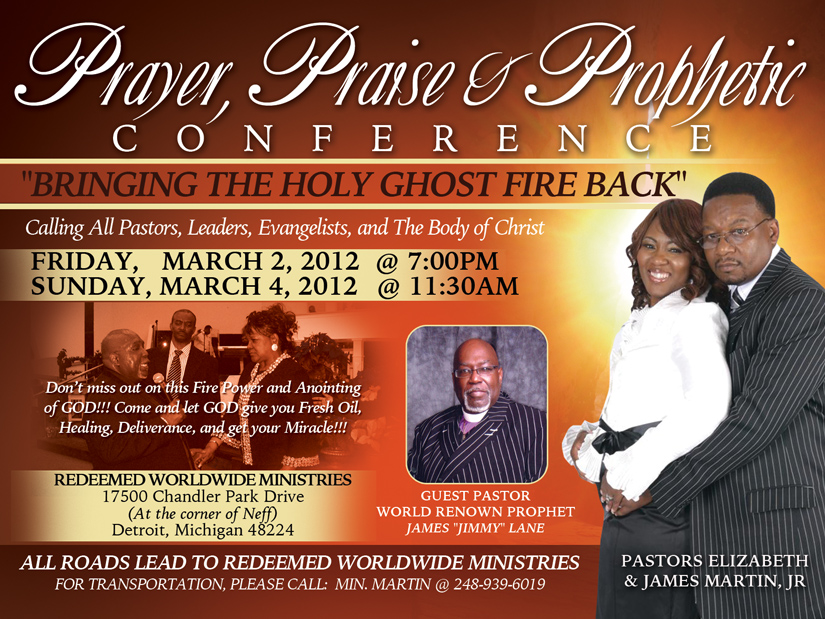 Prayer Praise  and Prophetic Conference flyer