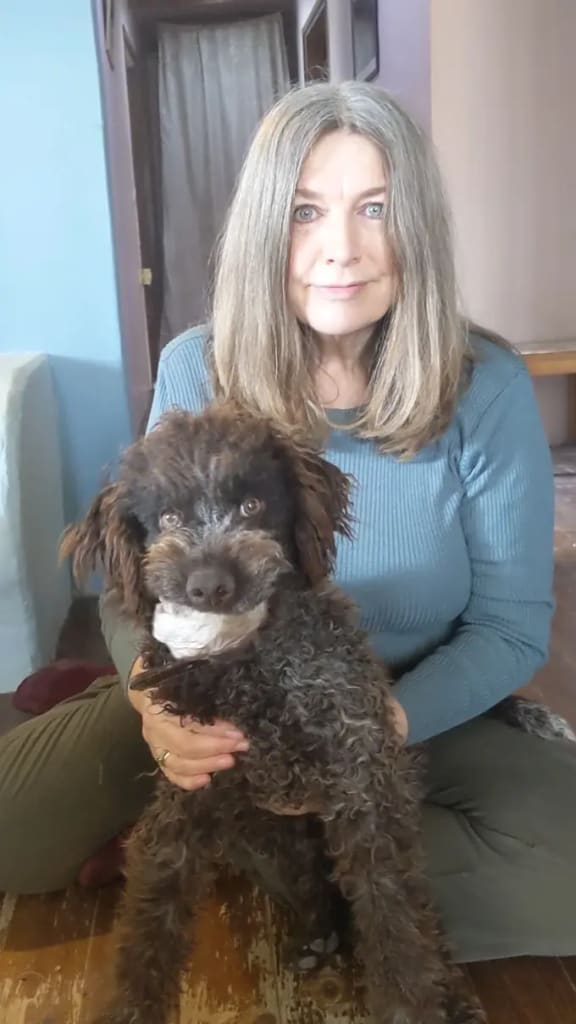 Julie of Real Truffle Hunters with Jessie the lagotto as a puppy