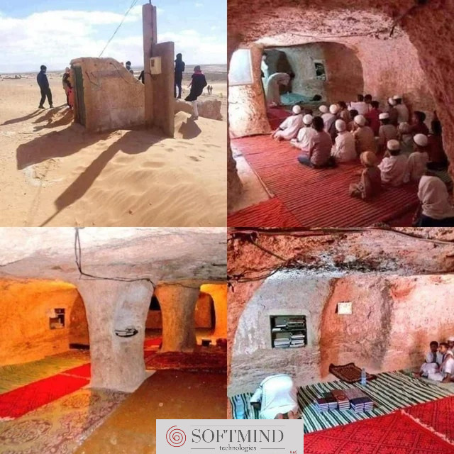 This mosque in Algeria was built underground in 1940 when colonial French was demolishing mosques in the area