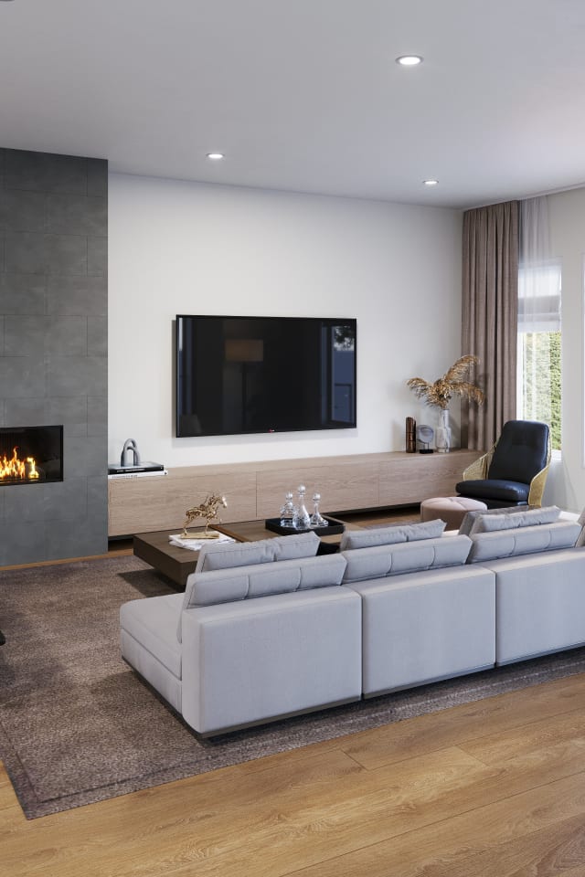 Living Room Interior Rendering Services.