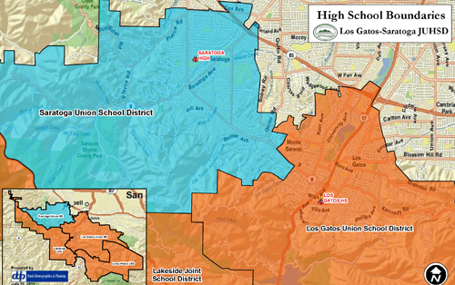 Los Gatos-Saratoga 学区 高中的学区划分