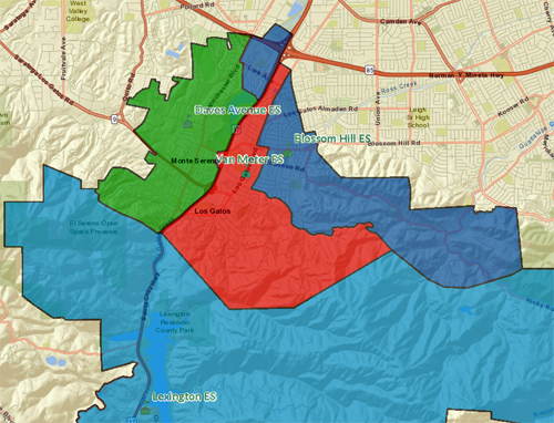 Los Gatos 小学的学区划分