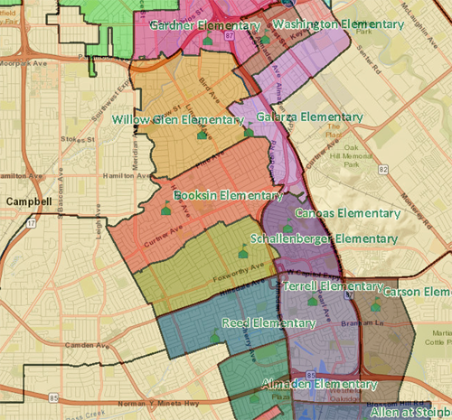 San Jose 小学的学区划分