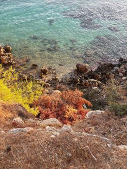Colourful sea water in Greece