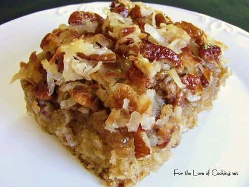 Oatmeal Cake with Coconut Pecan Frosting