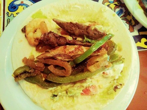 Beef, Chicken, and Shrimp Fajitas Recipe