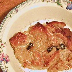 Traditional Cuban Bread Pudding with Guava and Dark Rum