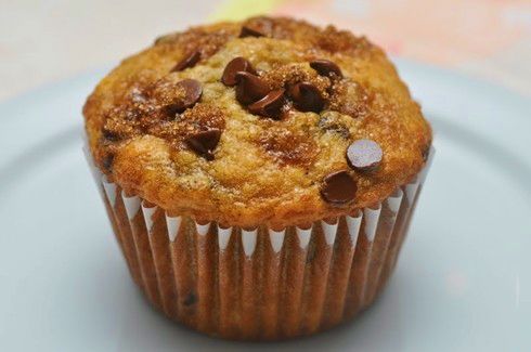 Banana Bran Chocolate Chip Muffins