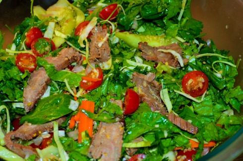 Spicy Thai Crying Tiger Beef Salad with Tangy Dressing