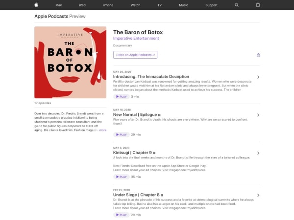 screenshot ofBaron of Botox