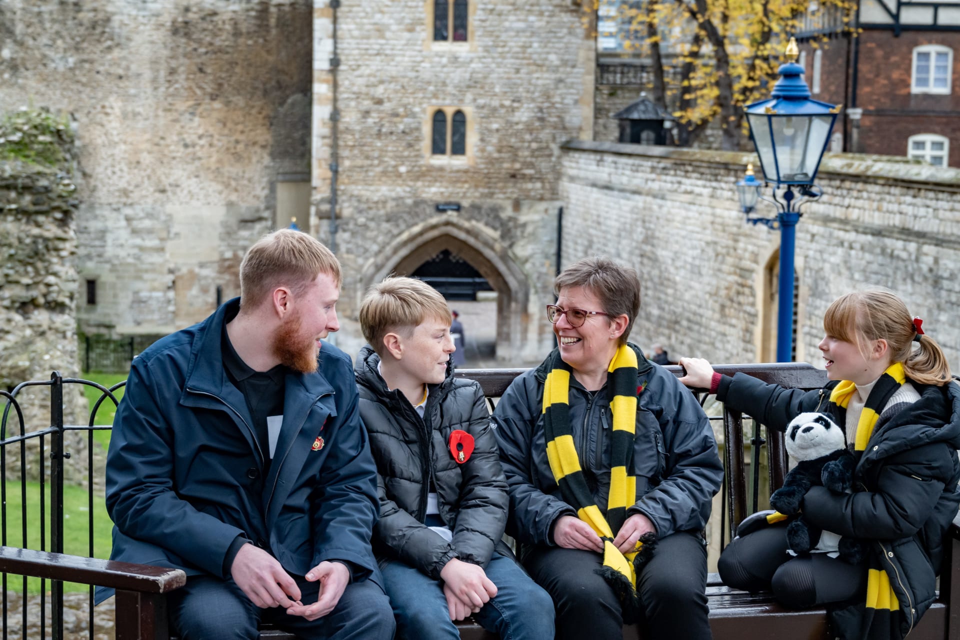 Lorna from the Families team with three of our Scotty members