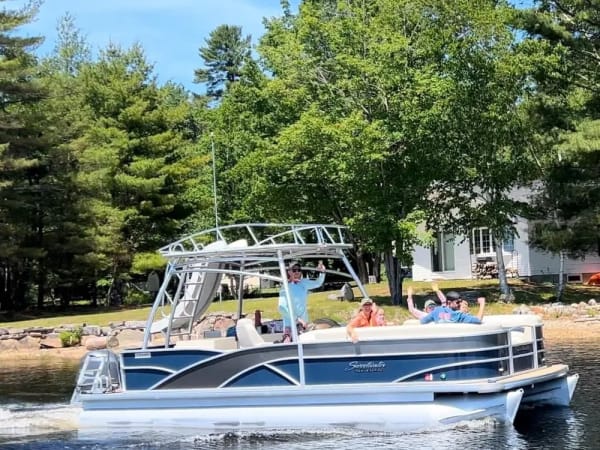 Big fun for twelve - 11-12 Passenger Pontoon Boat rental at Sebago Lake (Standish Launch)