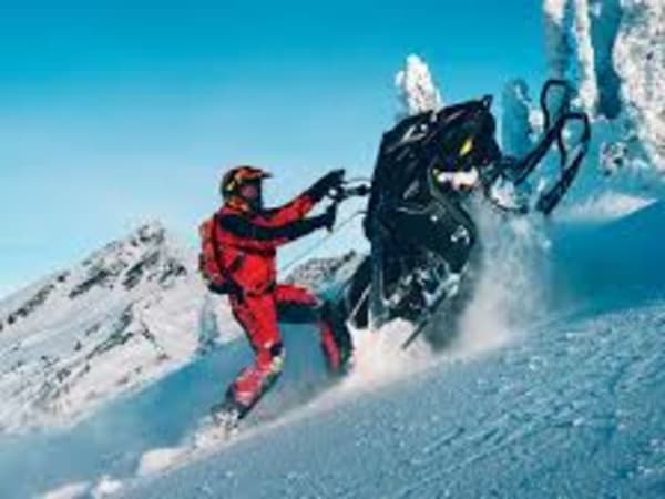 High-performance snowmobile ride. - Snowmobile rental at Spanish Fork, Utah