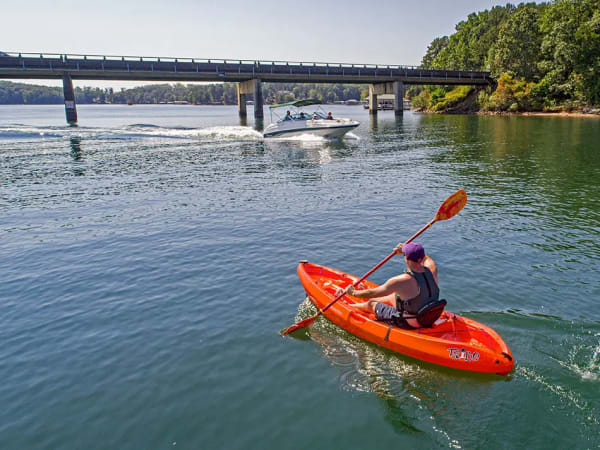 Sleek solo kayaking adventure - Kayak rental at Crab Orchard Lake Carbondale, Illinois.