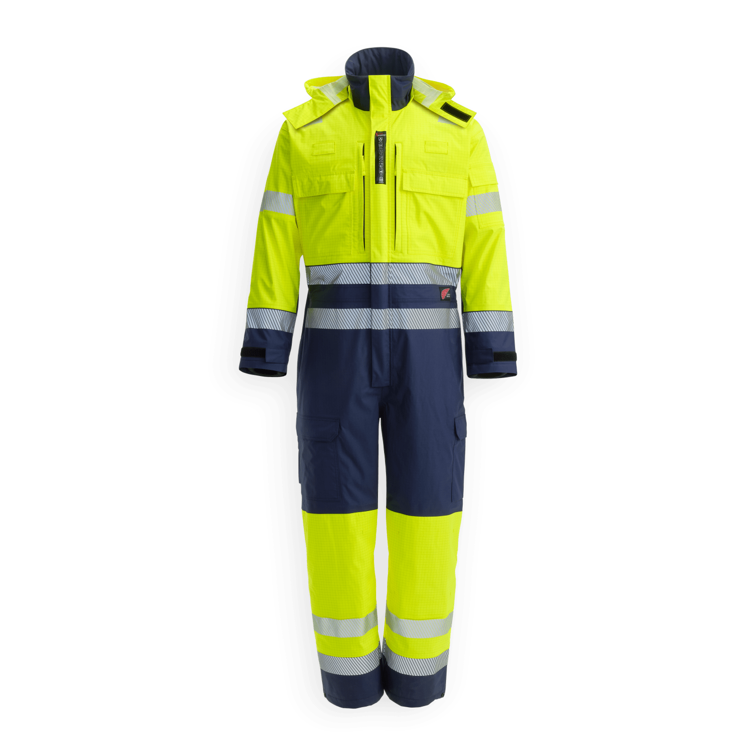 Coverall RW,One Shield,Hi-V,Lined,WP,Nav/Yel.