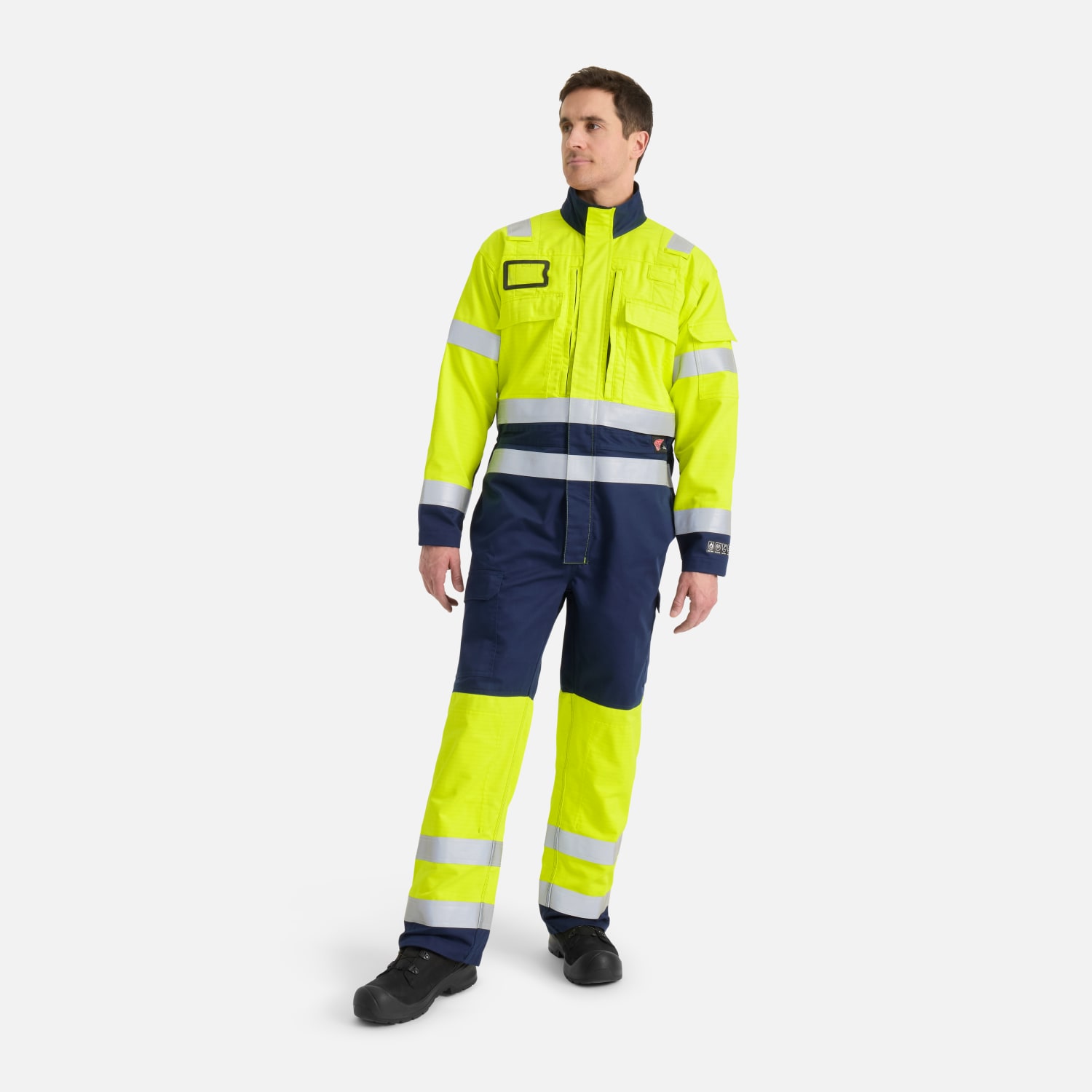 Coverall RW Multinorm Yel/Navy, Stretch, 9611, 290g
