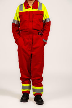 Coverall Brelite Ladies FR 160 gm Red/HiWiz Yellow