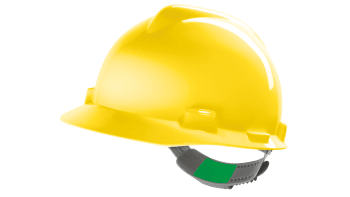MSA Safety Helmet V-Gard, Yellow,  Staz-On suspension