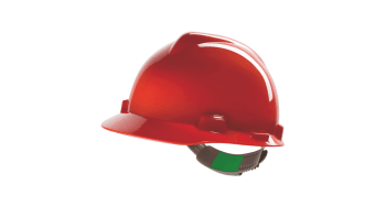 MSA Safety Helmet  V-Gard, Red, Staz-On suspension