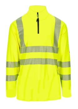 Sweater with zip Hi-Vis, Yellow, class 3