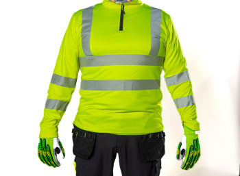 Sweater with zip Hi-Vis, Yellow, class 3