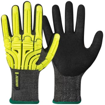 Glove knitted nitril coated palm, Cut D, Impact