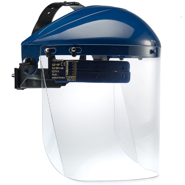 Bollé Face Shield clear PC & blue flip-up Shield holder