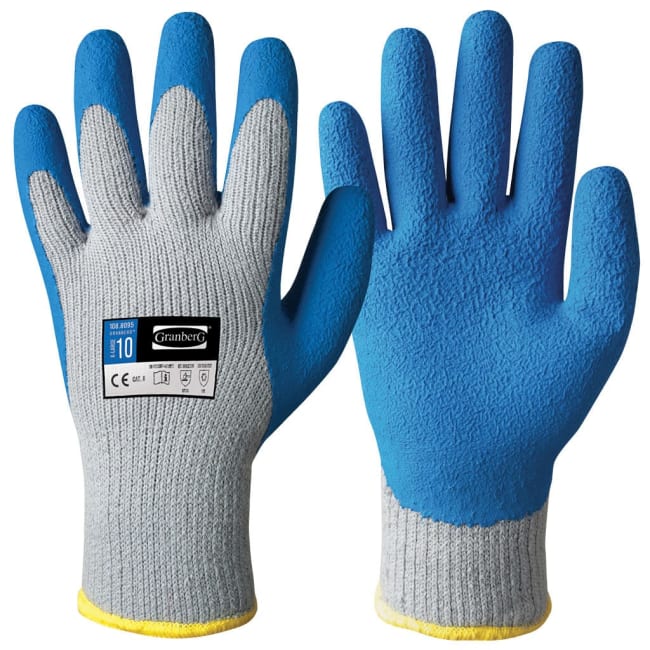 Gloves w/Latex Coating, Insulated, Blue