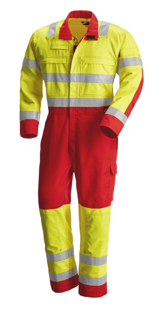 Coverall RW FR Hi-viz, Red/Yell. Multi Haz, 290 gr