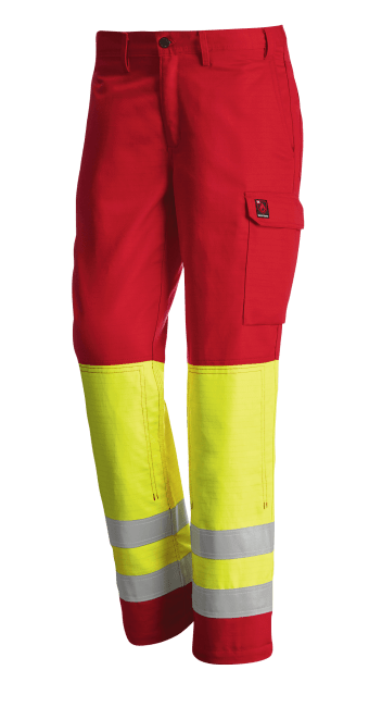 Trouser RW FR Hi-Vis M. Haz. 290 gr (87) Red/Yel.