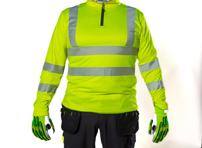 Sweater with zip Hi-Vis, Yellow, class 3