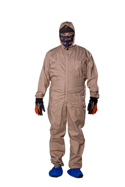 Coverall Grimstad, dust/varnish, khaki w/zipper