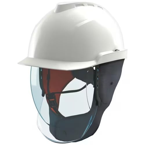 MSA Helmet,V-Gard 950,cl2,NV,wht,FTIII+F