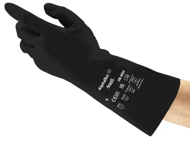 Gloves AlphaTec, butyl, chemical protection, black