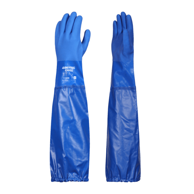 Glove Skytec CH102 Blue, Triple-dipped PVC, 62cm