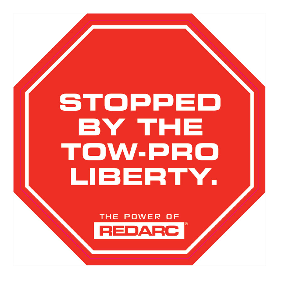 Tow-Pro stop sign bumper sticker