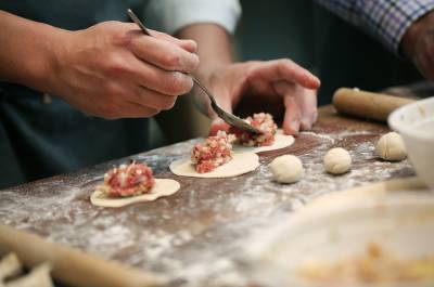 Man making dumplings