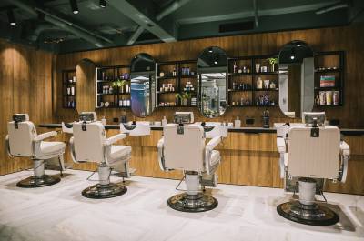 Chairs in a barber shop