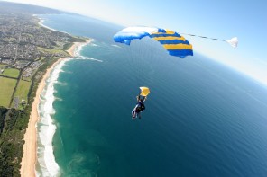 Skydive over the beach Wollongong