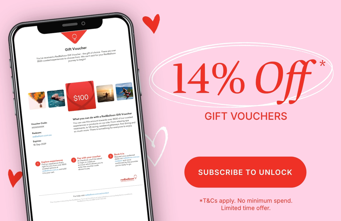 Last chance $25 RedBalloon promo banner