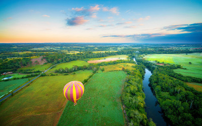 Hot air balloon over Sydney Macarthur Region