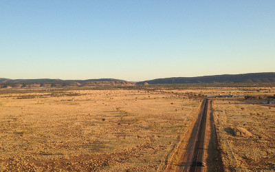 Hot air balloon over Alice Springs