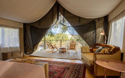 Derwent River glamping tent