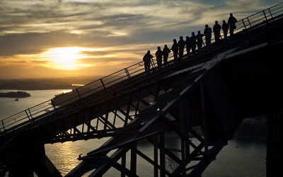 Sydney Harbour Bridge Climb at twilight